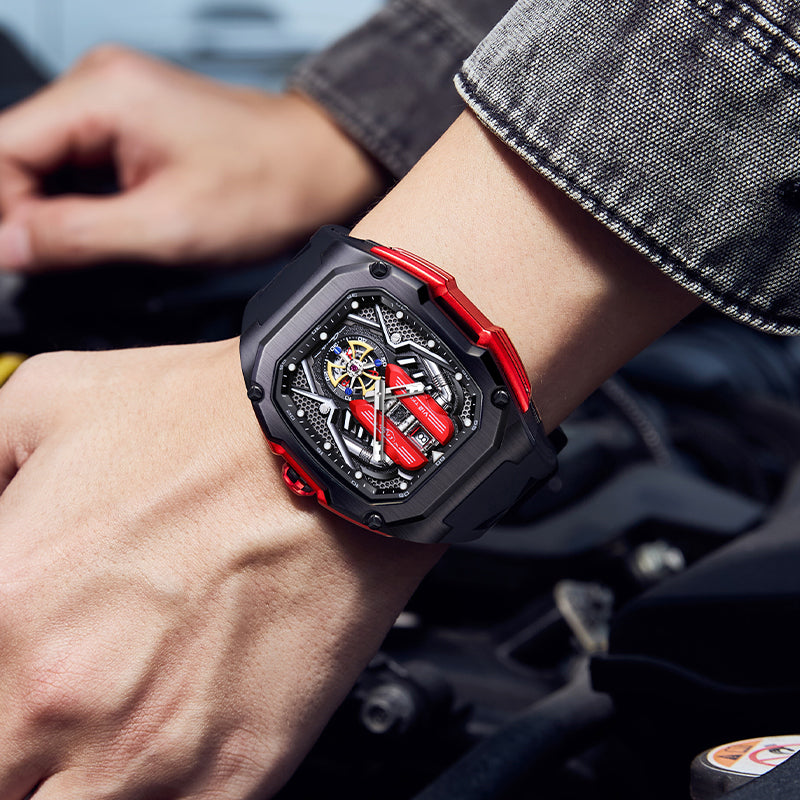 LILUOKE Supercar V12 Motor Magic Speed ​​Serie Uhr 
