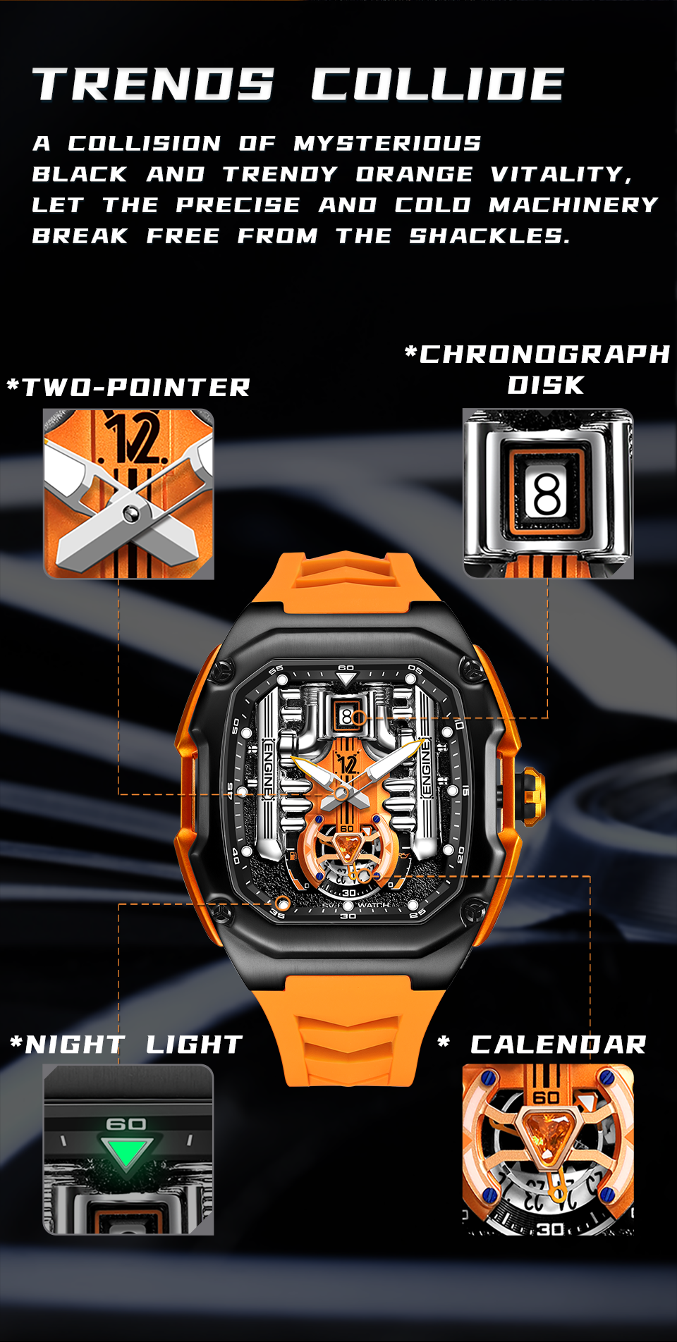 LILUOKE V12 Watch Engine Upgraded version Watch